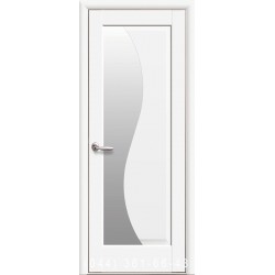 Двери Эскада белый матовый со стеклом (сатин матовый)