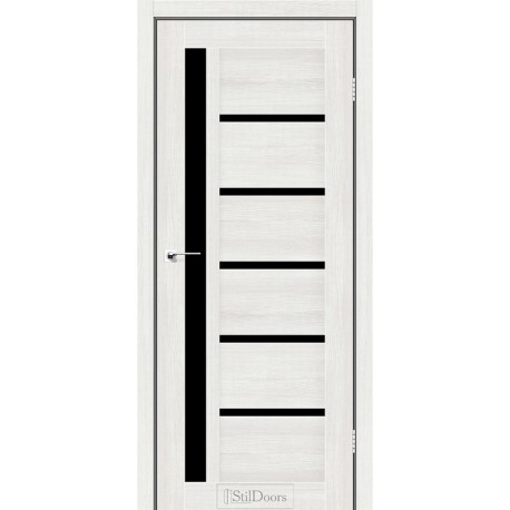 Двери Nice StilDoors меренга со стеклом (черное)