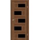 Двери Nepal StilDoors орех золотой со стеклом (черное)