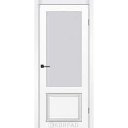 Двері Loretto Glass Корфад біла емаль зі склом (сатин 2-ст)