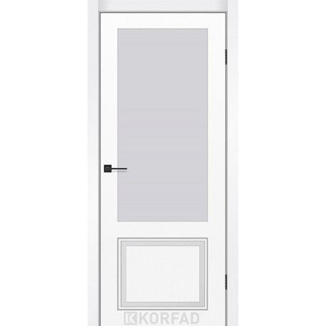 Двери Loretto Glass Корфад белая эмаль со стеклом (сатин 2-ст)