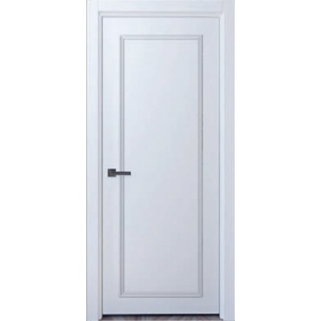 Двері міжкімнатні Рівне 1 білі з фігурним накладним багетом