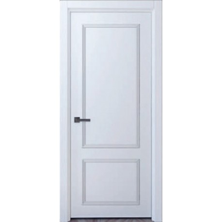 Двери межкомнатные Ровно 2 белые классика с фигурным накладным багетом