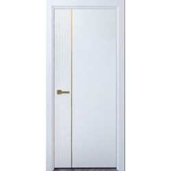 Двері Львів 1 міжкімнатні білі із золотим молдингом