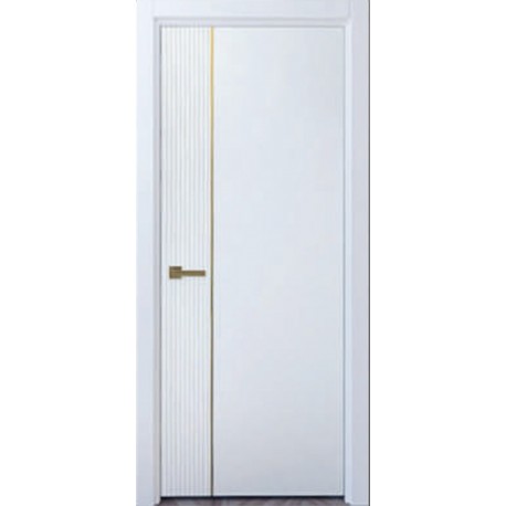 Двери Львов 1 межкомнатные белые с золотым молдингом