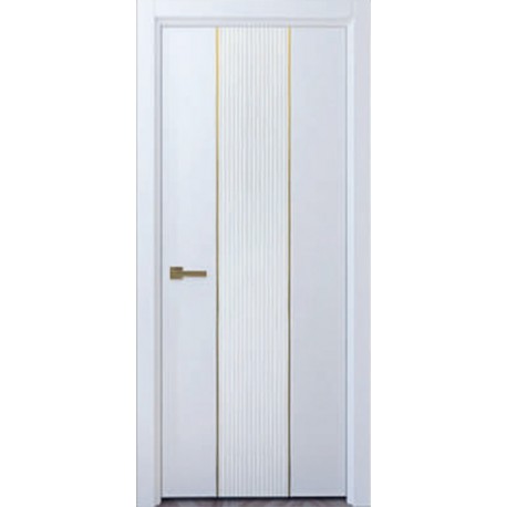 Двери Львов 2 межкомнатные белые с золотыми молдингами