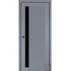 Двері міжкімнатні Stark Darumi сріблястий блиск зі склом (чорне)