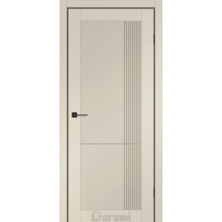 Двері міжкімнатні Helios Darumi сріблястий тауп глухе + фрезерування