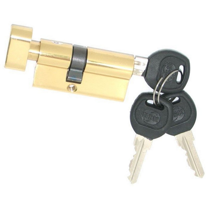 Цилиндр замка USK 3B-62 (36*26) k/thumb английский ключ PB (полированная латунь)