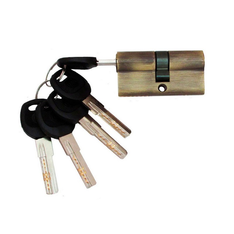 Цилиндр замка USK B-60 (30*30) k/k перфорированый ключ AB (старая бронза)