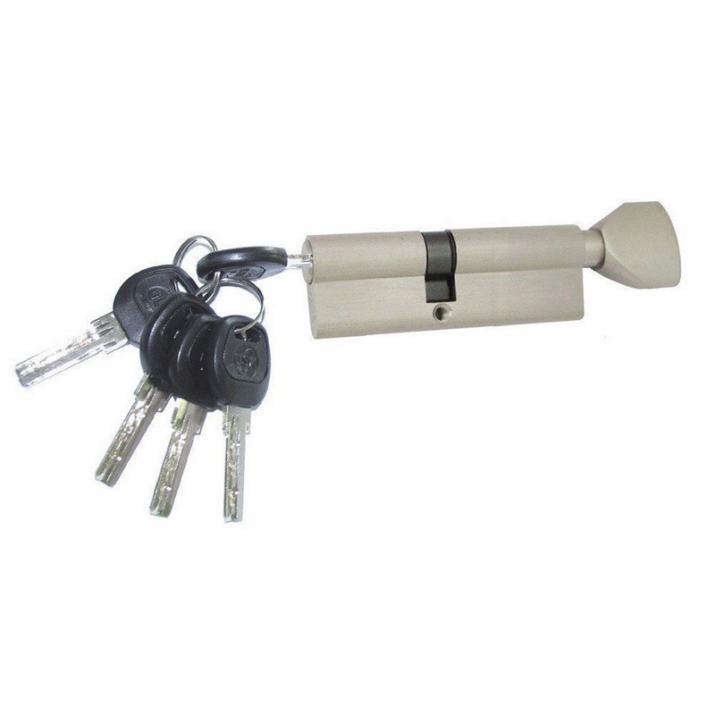 Цилиндр замка USK B-80 (40*40) k/thumb перфорированый ключ BN (шлифованный никель)