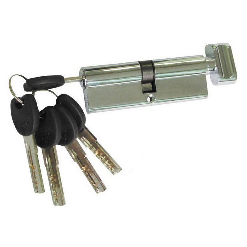 Цилиндр замка USK ZC-80 (40*40) k/thumb перфорированый ключ NP (полированный никель)