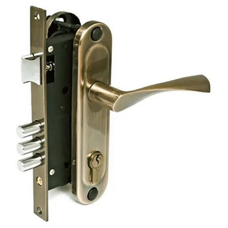 Замок дверной с ручками 70.012-45 AB (старая бронза)