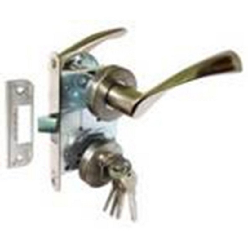 Комплект (замок, ручки, цилиндр, накладки под цилиндр)