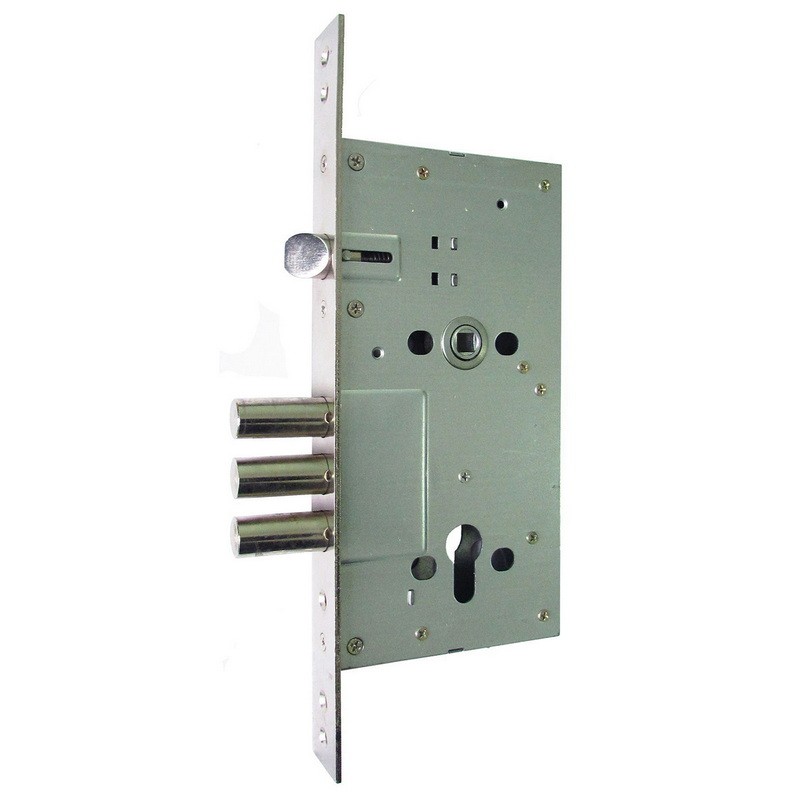 Замок для металлической двери цилиндровый USK 252 R NP (полированный никель)