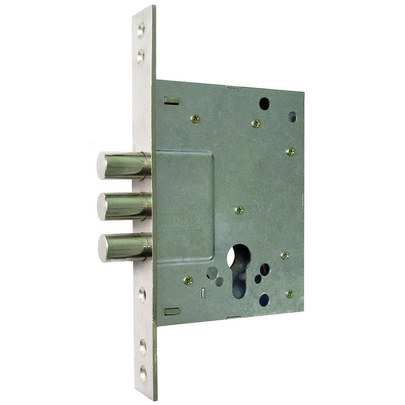 Замок для металлической двери цилиндровый USK 257 R NP (полированный никель)