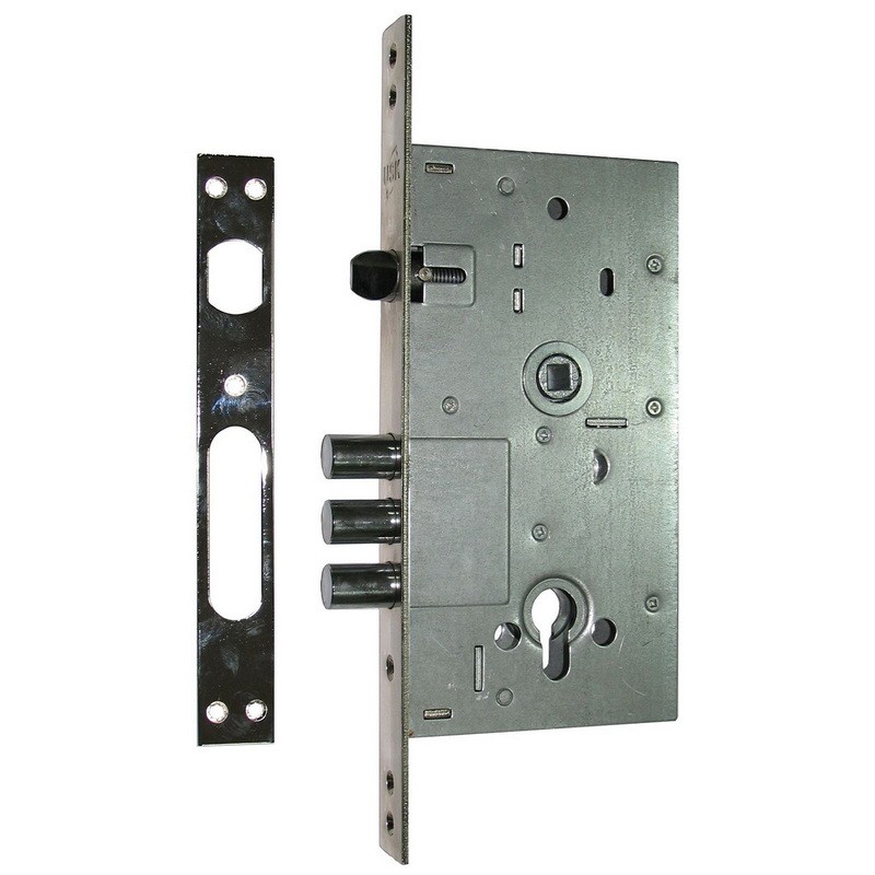 Замок для металлических дверей цилиндровый Fortezi 252R NP (полированный никель)