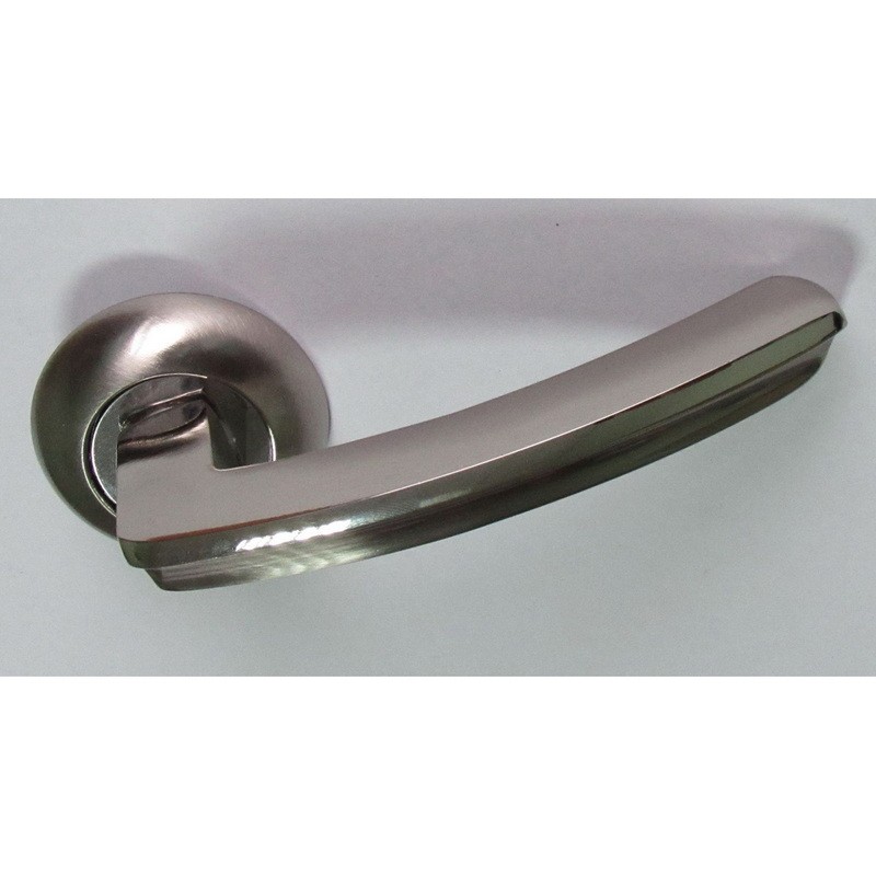 Ручки на розетах USK A-58185 L-130 BN/NP (шліфований нікель/полірований нікель)