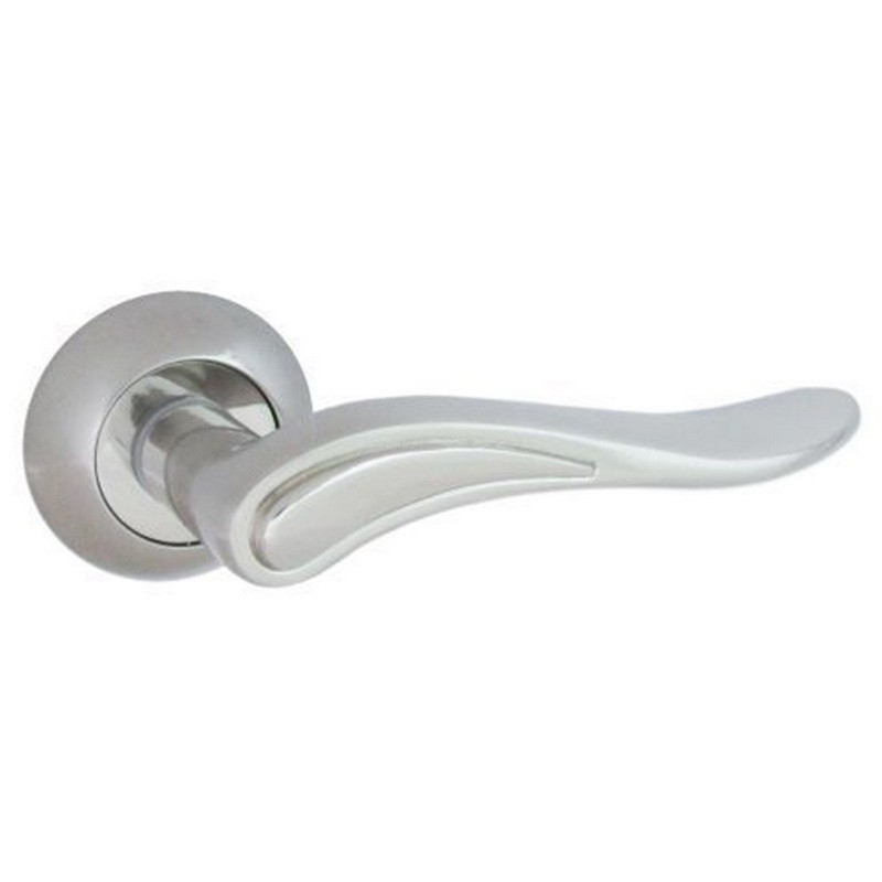 Ручки на розетах USK A-58202 BN/NP (шліфований нікель/полірований нікель)