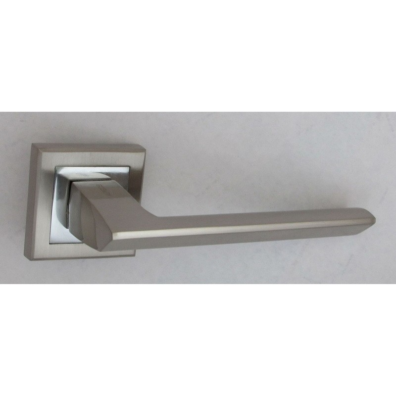 Ручки на розетах USK A-60049 BN/NP (шліфований нікель/полірований нікель)