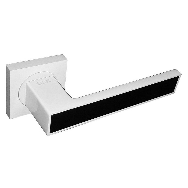 Ручки на розетах USK A-80048 WHITE/BLACK (білий/чорний)