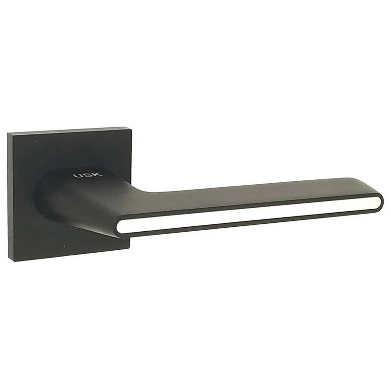 Ручки на розетах USK A-90030 BLACK/WHITE (чорний/білий)