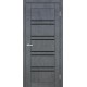 Двери Шотландия Europe Doors бетон темный со стеклом (черное)