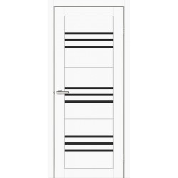 Двері Монако Europe Doors білий матовий зі склом (чорне)