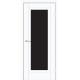 Двери Болгария Europe Doors белый матовый глухое + вставка черное стекло