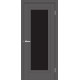 Двери Болгария Europe Doors графит глухое + вставка черное стекло