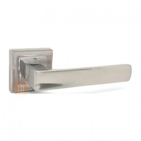 Ручка на розетке HISAR Izmir SN/CP (никель матовый/хром)