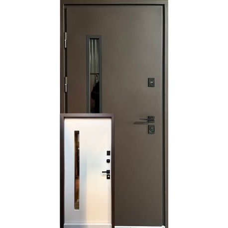 Вхідні двері Стріт Браун Люкс зі склом Redfort
