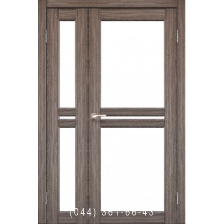 Двери КОРФАД MILANO ML-06 дуб грей со стеклом (сатин матовый)