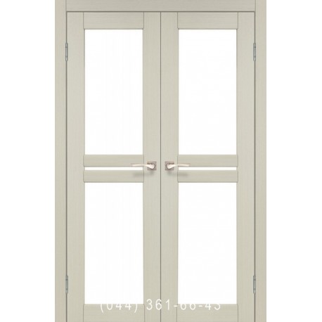 Двери КОРФАД MILANO ML-09 дуб беленый со стеклом (сатин матовый)