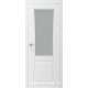 Двері UNO 7 фарбування емаль біла зі склом зі штапиком з цілісного МДФ