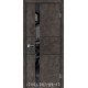 Двери GLASS LOFT PLATO GLP-06 лофт бетон глухое + вставка (Lacobel черный)