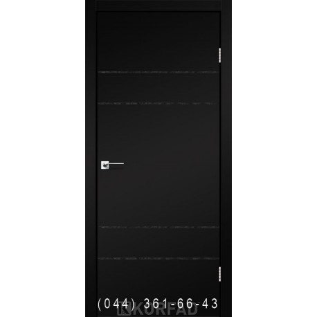 Двери GLASS LOFT PLATO GLP-13 Super PET черный глухое + вставка (CPL черный)