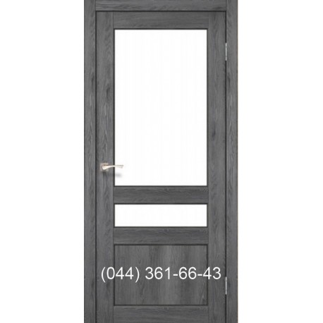 Двери КОРФАД CLASSICO CL-04 (без штапика) дуб марсала со стеклом (сатин матовый)