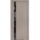 Двери Plato Line PTL-04 Darumi серый краст глухое + вставка (Lacobel черный)