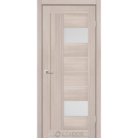 Двери Como Leador монблан со стеклом (сатин матовый)