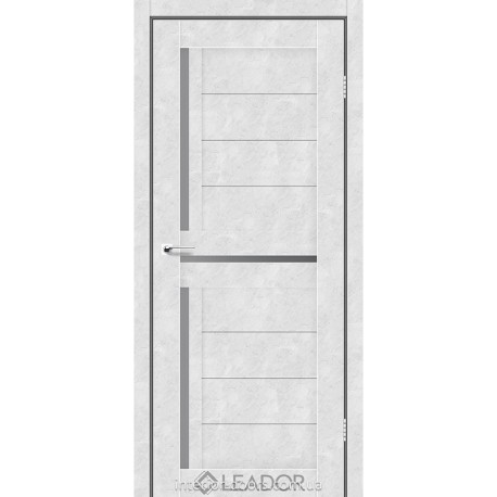 Двери Lazio Leador бетон белый со стеклом (графит)
