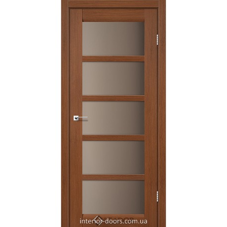 Двери Veneto Leador браун со стеклом (бронза)