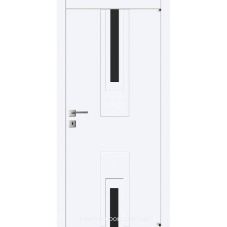 Двери Авангард Imagine A12.F.S белое со стеклом Лакобель черное