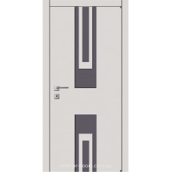 Двері Авангард Imagine A12.1.F.S з фрезеруванням зі склом Лакобель біле, чорне
