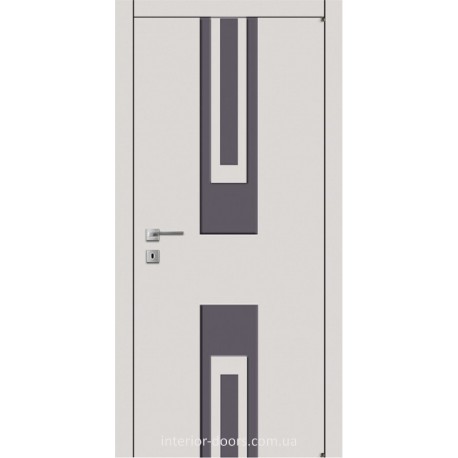 Двері Авангард Imagine A12.1.F.S з фрезеруванням зі склом Лакобель біле, чорне