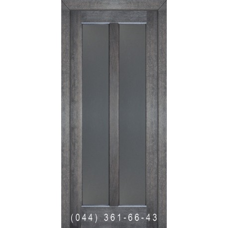Двері Подільські Дельта дуб сивий зі склом (сатин матовий)