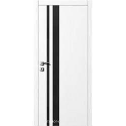 Двері Авангард Style А3.5.S біле зі склом Лакобель чорне