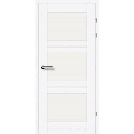 Двери Брама 19.82 белый гладкий со стеклом (сатин матовый)