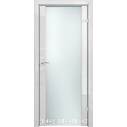 Двері AV-PORTE 01.99 білий глянець зі склом (сатин матовий)