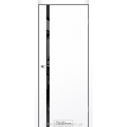 Двері Loft Glass StilDoors білий мат вставка чорне скло